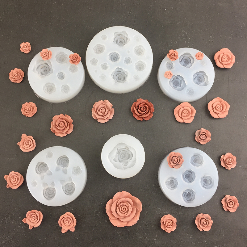 Candle Making Business - 3D gül çiçek şekli yaprak silikon