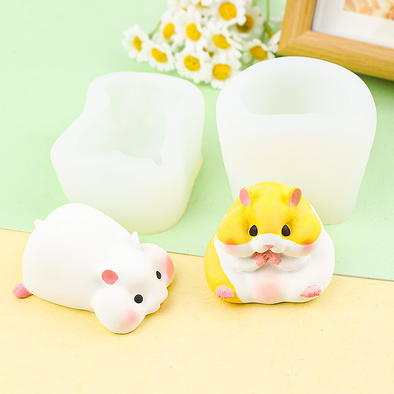 Candle Mold Silicone - DIY Sevimli Hamster Kalıp Çikolatalı Puding