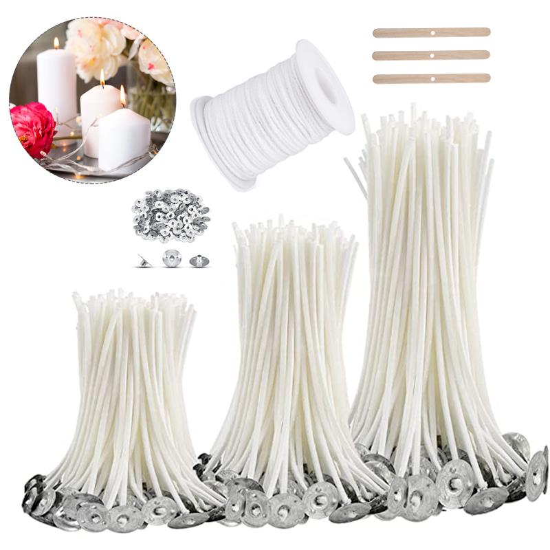Cotton Wick Pre Tabbed - 100/50 adet dumansız mum fitilleri 2.6-20cm