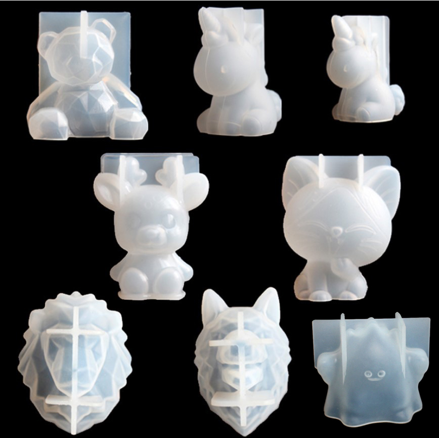 Candle Mold Silicone - Şeffaf Unicorn Silikon Epoksi Reçine Kalıpları