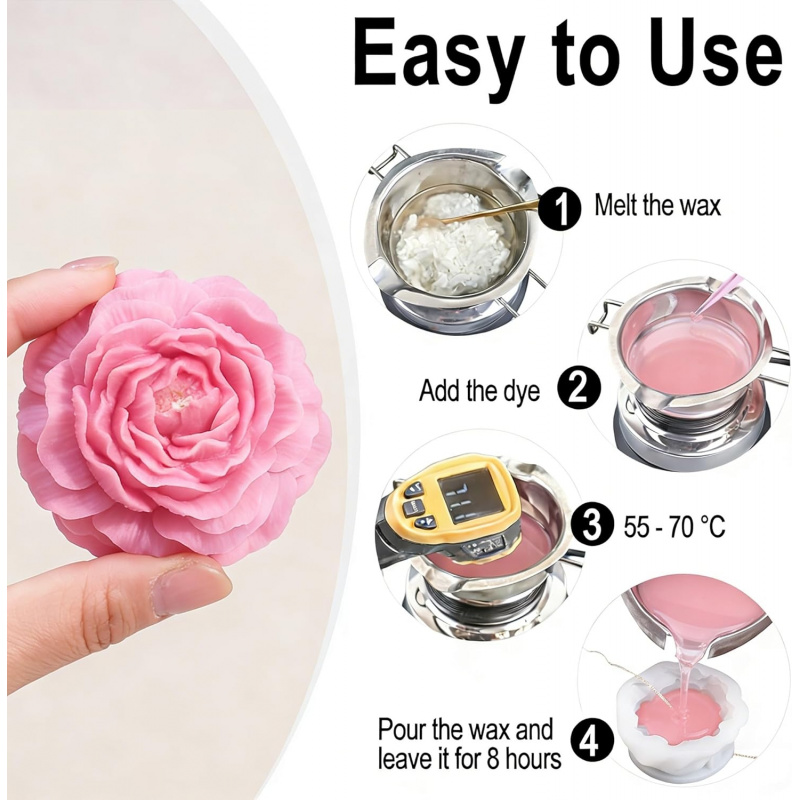 5 Çiçekli Mum Kalıp Seti, 3D Ç - Candle Making Kits incelemesi ve fiyatı